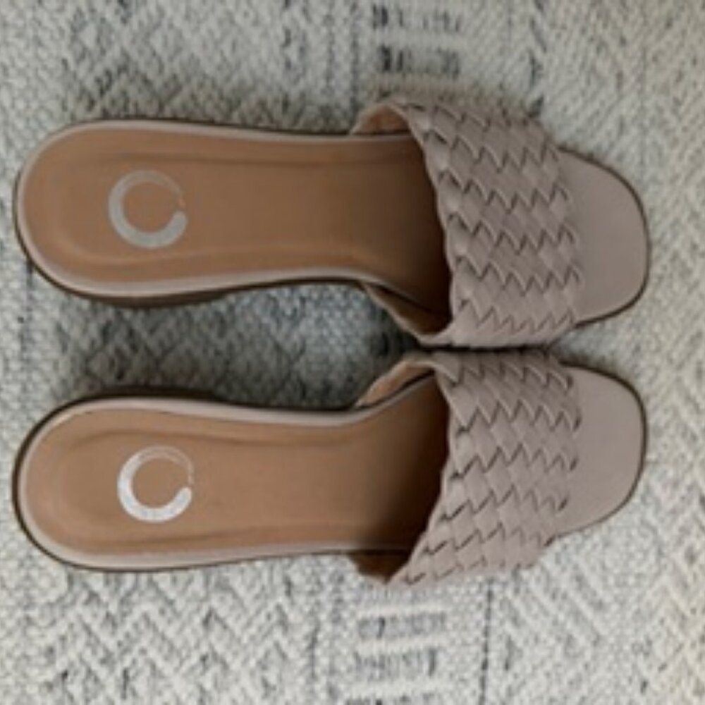 BEIGE SLIDE 2 INCH HEEL
